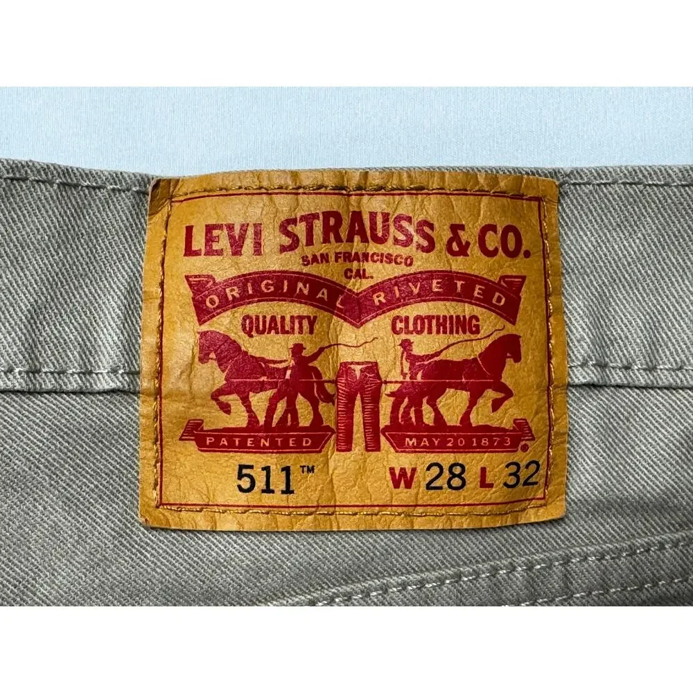 Levi's 511 Men's Slim Fit Straight Leg Tan Denim Jeans‎ - Size 28x31.5*